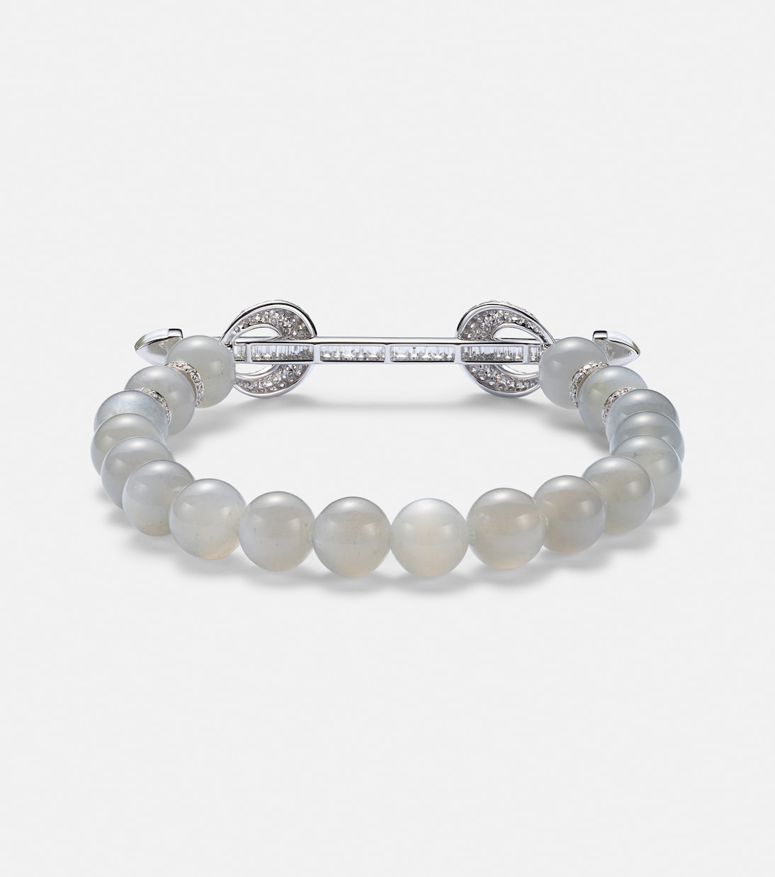 Bracciale in oro bianco 18kt ANANYA Chakra con gemme, design moderno per giovani