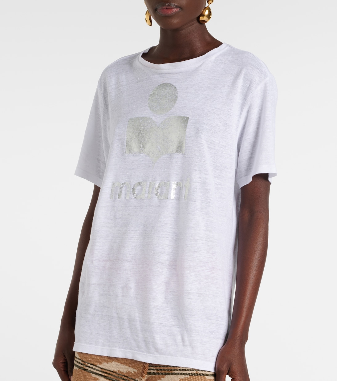 T-shirt Zewel imprimé en lin | Marant Etoile