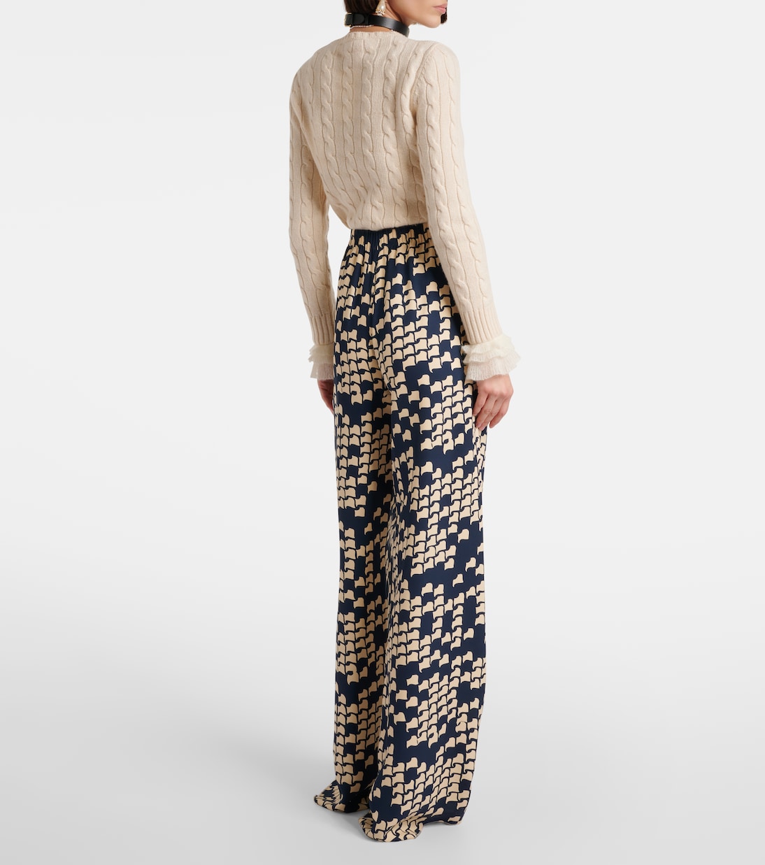 Pantalon ample imprimé en Cady Couture | Valentino