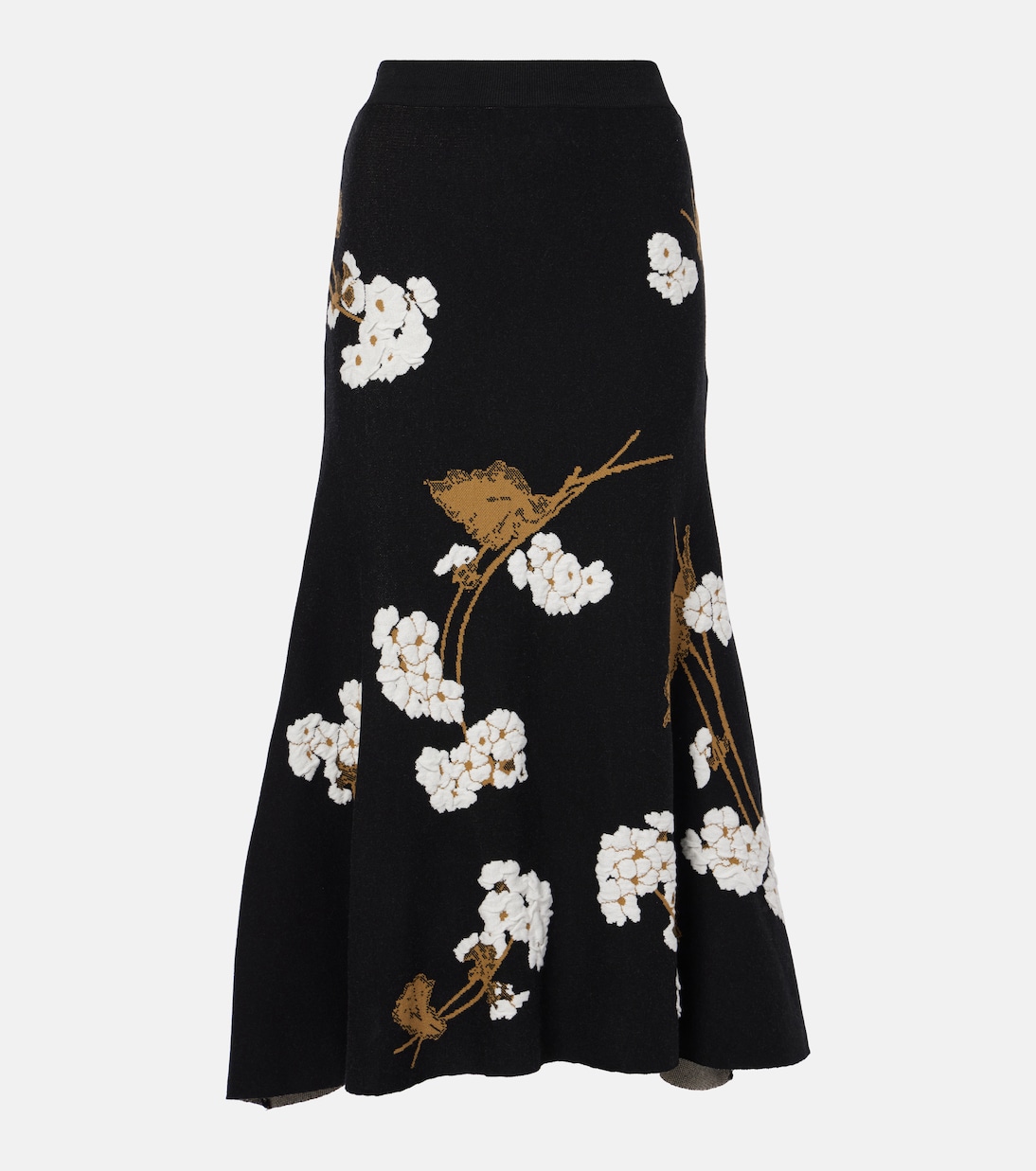 Gonna midi in maglia jacquard floreale | Erdem