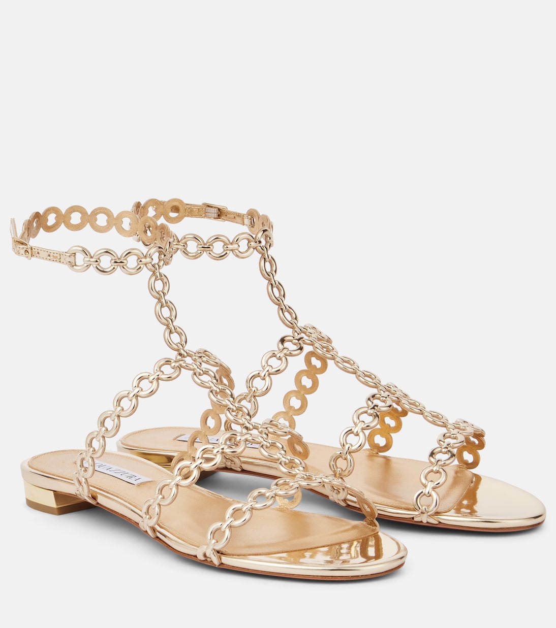 Infinity Chain faux leather sandals | Aquazzura