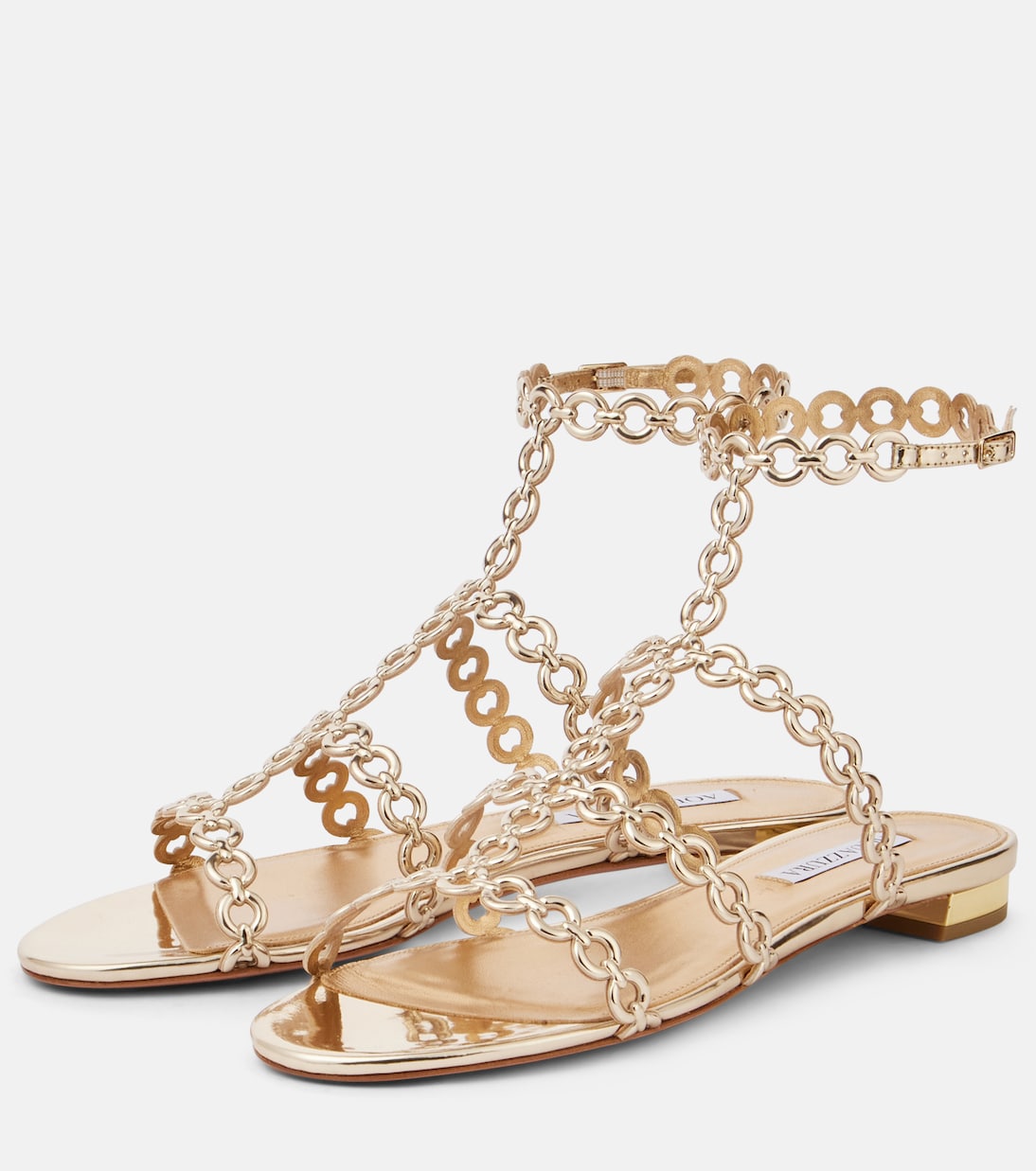 Infinity Chain faux leather sandals | Aquazzura