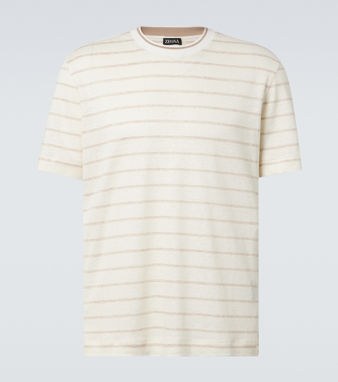 Camiseta en mezcla de lino a rayas | Zegna