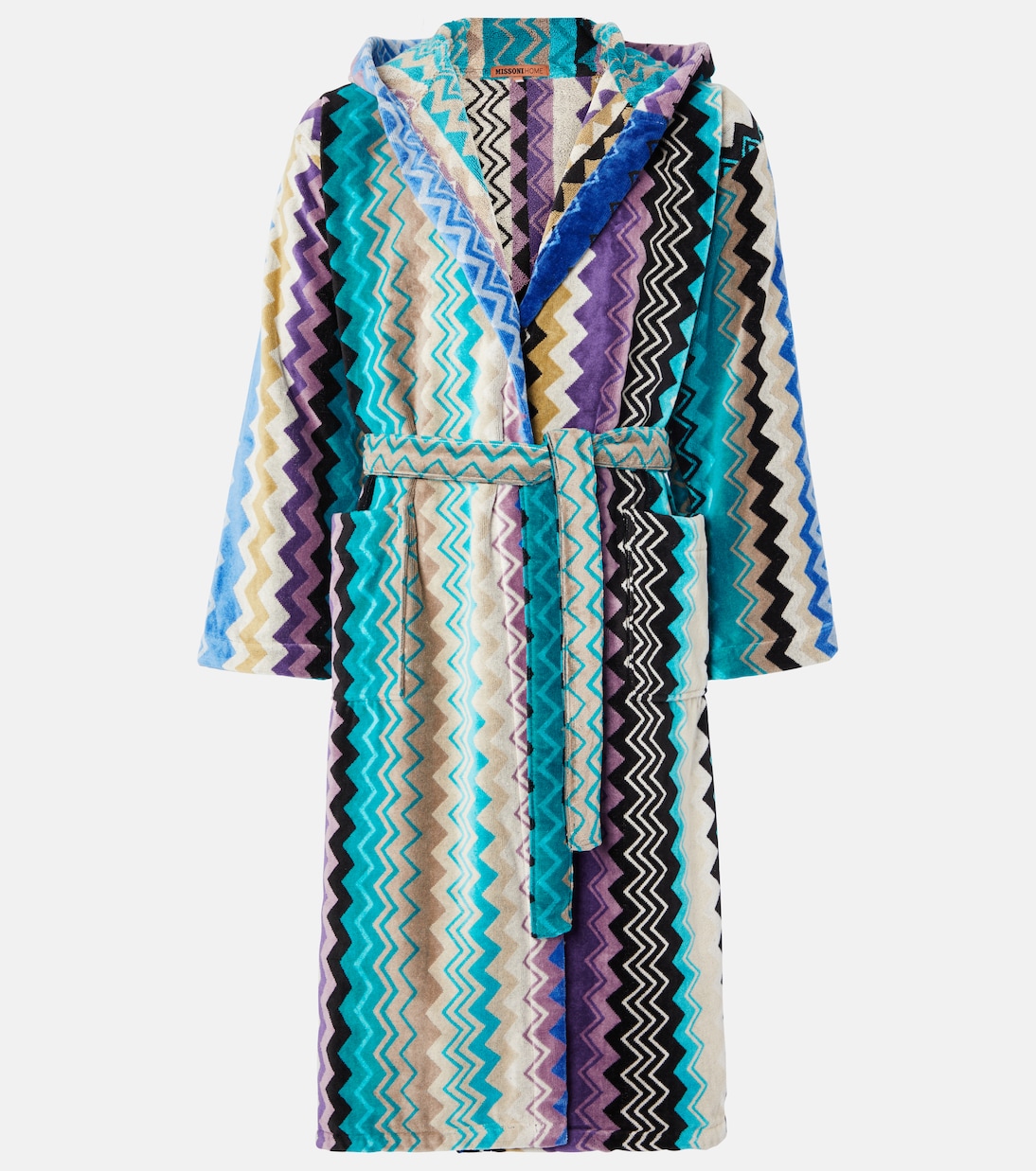 Bata de baño Giacomo de rizo de algodón con capucha | Missoni