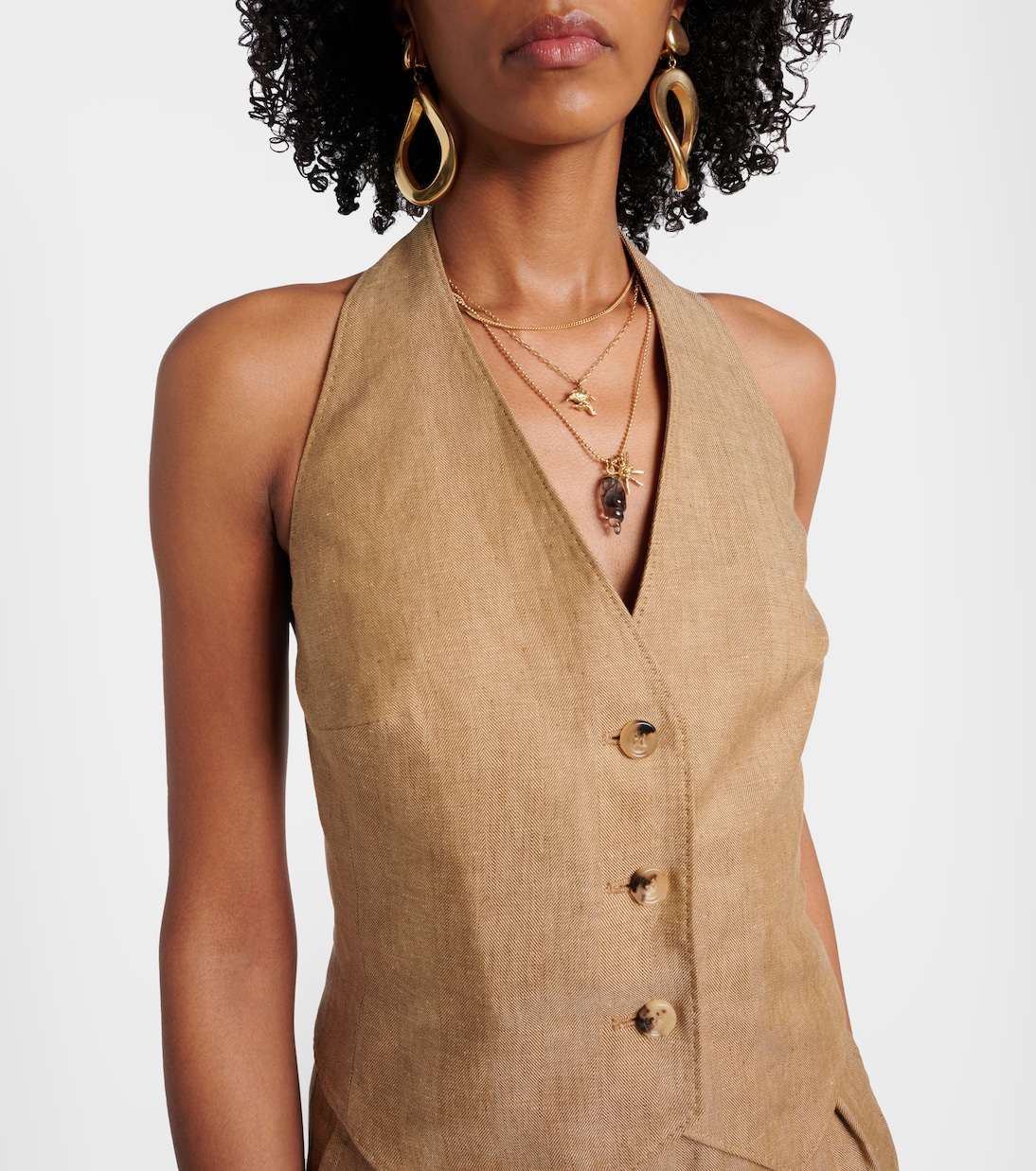 Sauro open-back linen vest | Max Mara