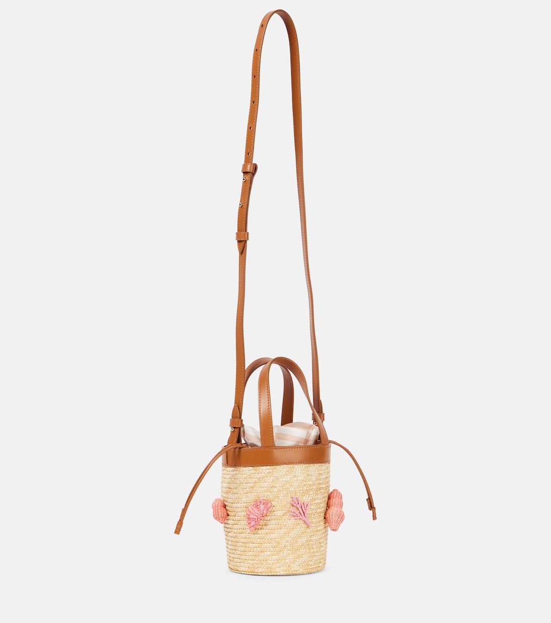 Marea Small appliqué raffia bucket bag | Aquazzura
