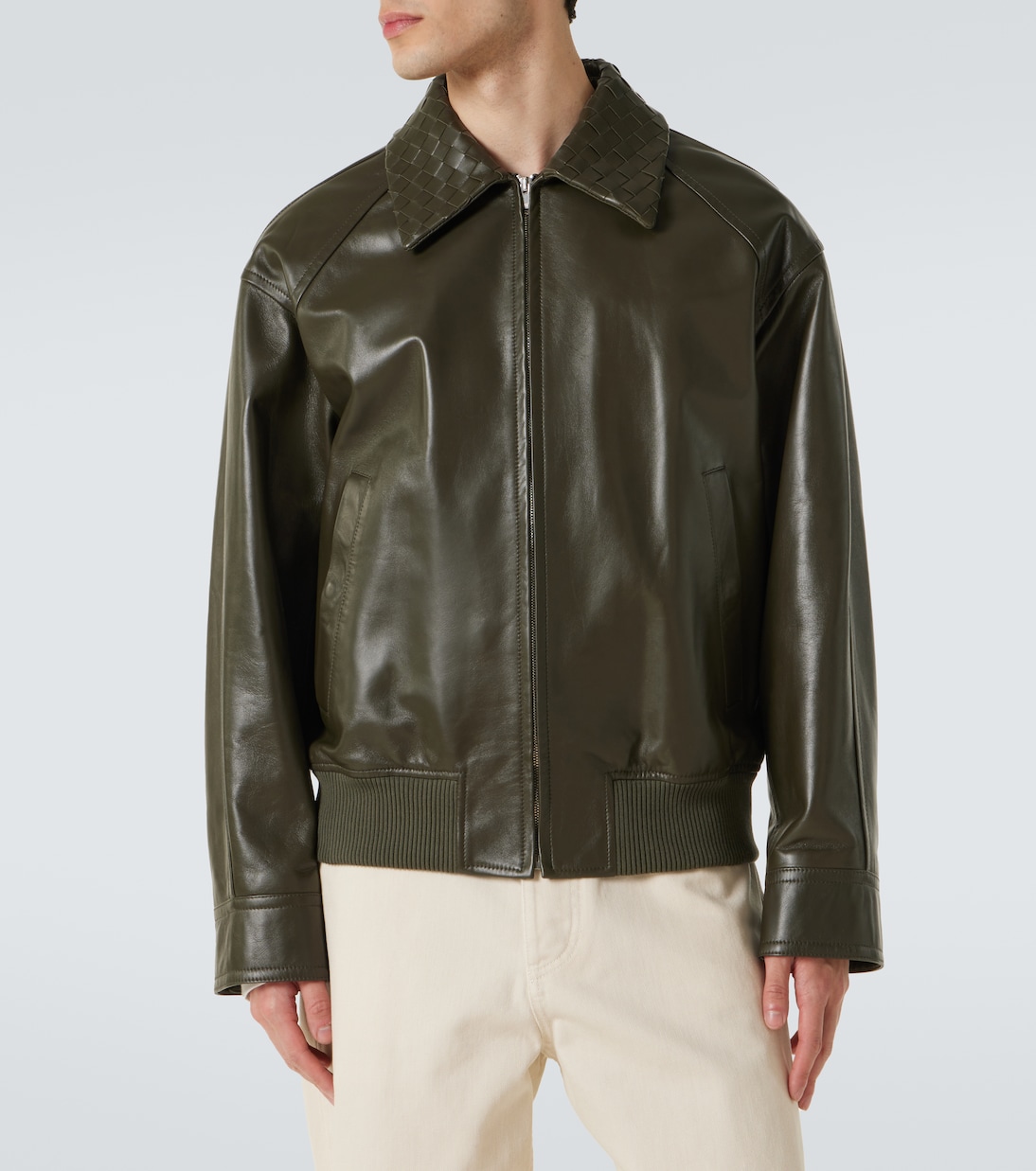 Blouson Intrecciato aus Leder | Bottega Veneta