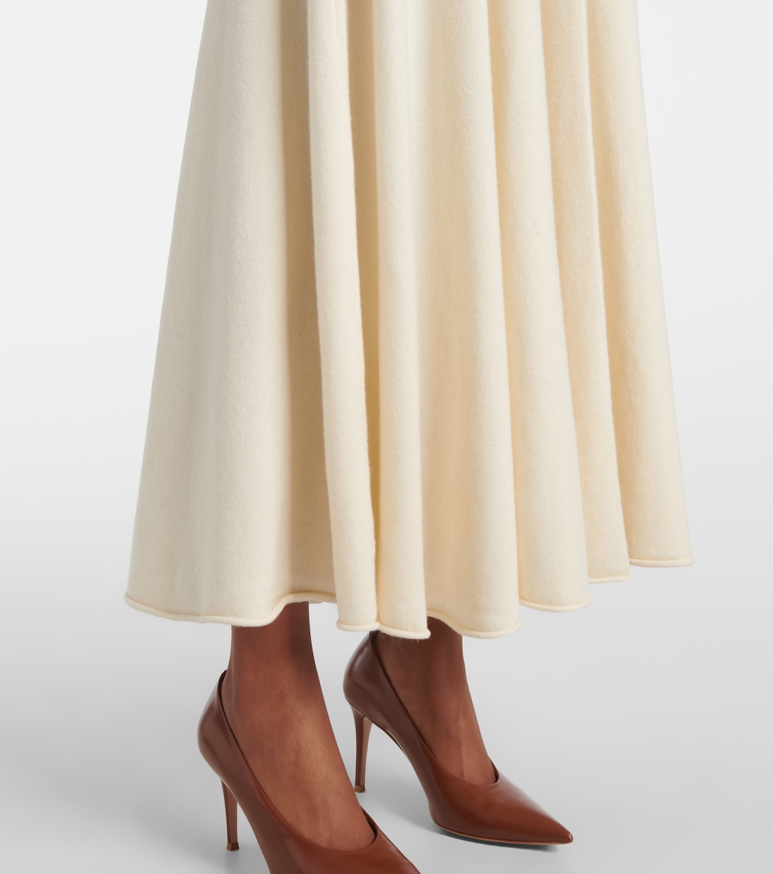 Falda midi Twirl en mezcla de cachemir | Extreme Cashmere
