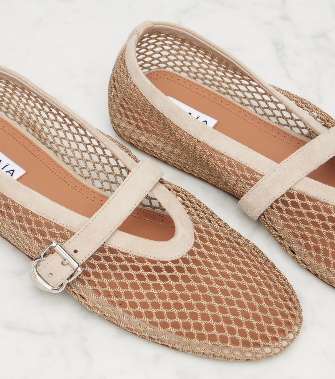 Ballerines en résille et daim  | Alaïa