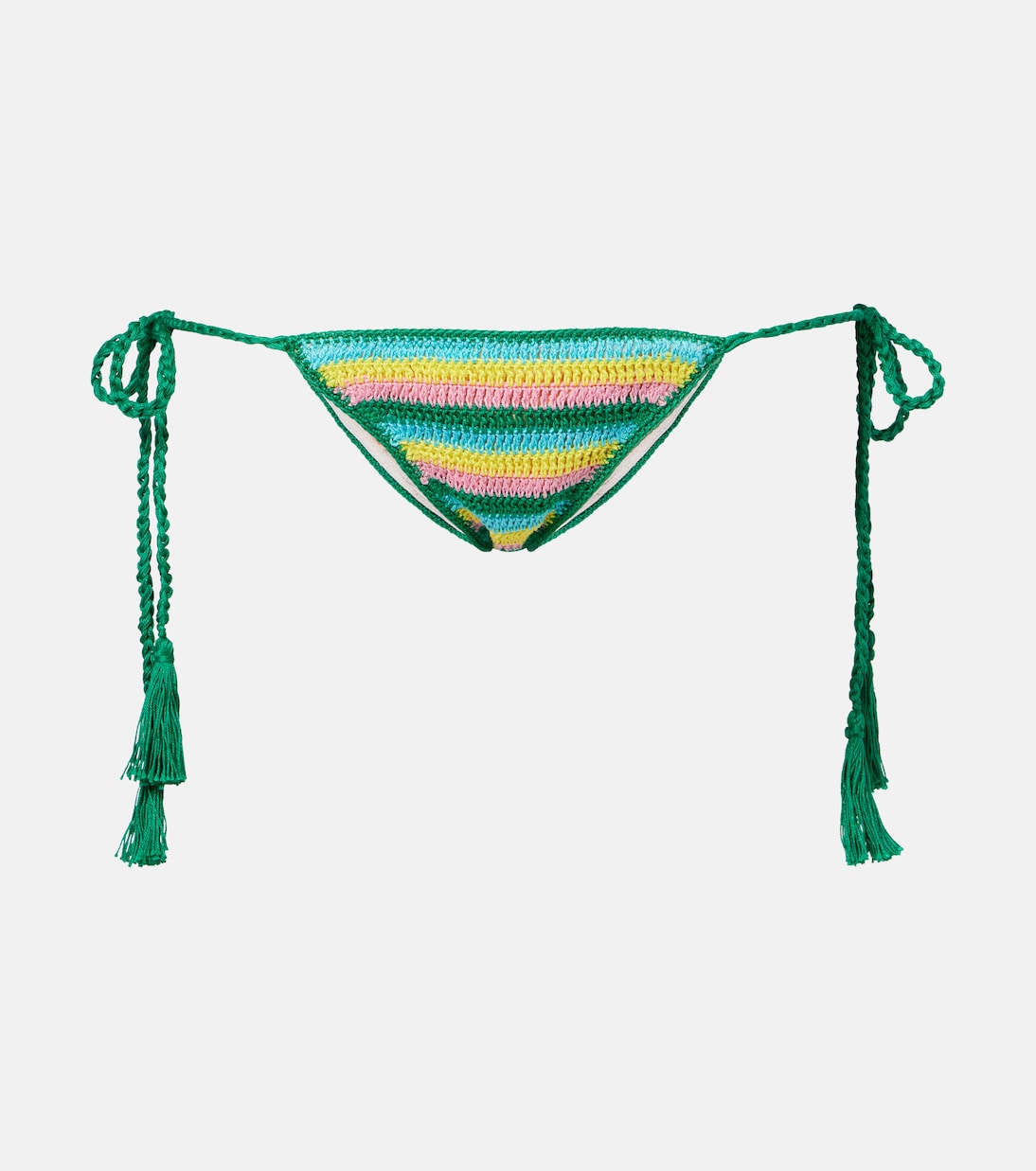 Culotte de bikini rayée en crochet de coton | Anna Kosturova