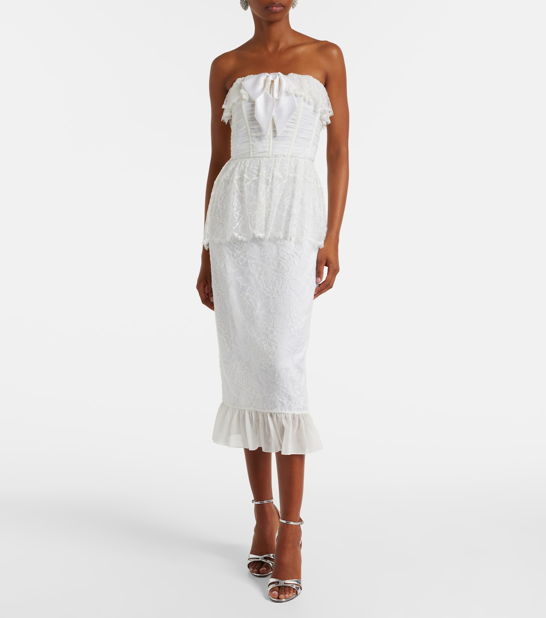 Lace and silk georgette bustier dress | Alessandra Rich