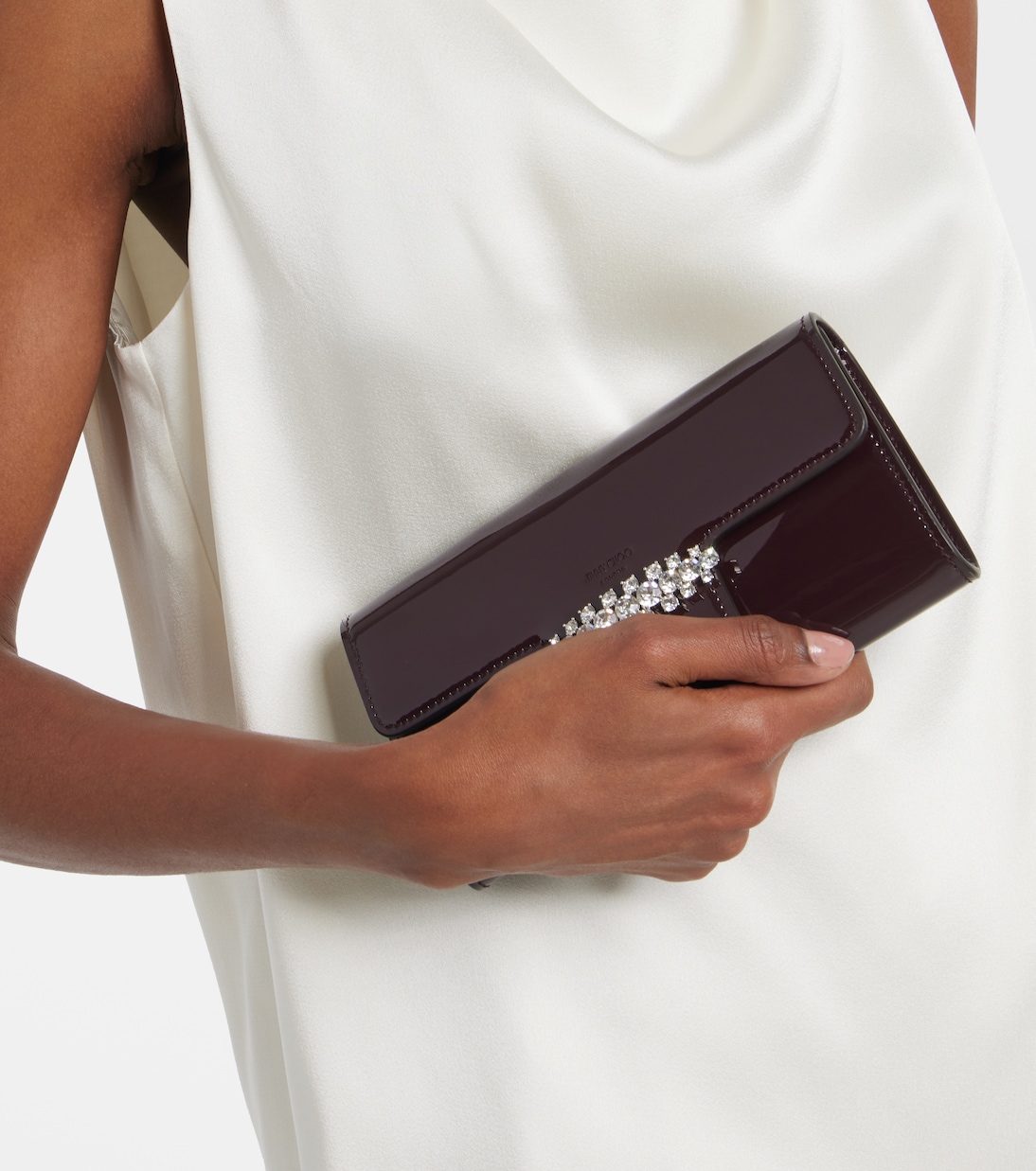 Bing patent leather wallet on chain | Jimmy Choo