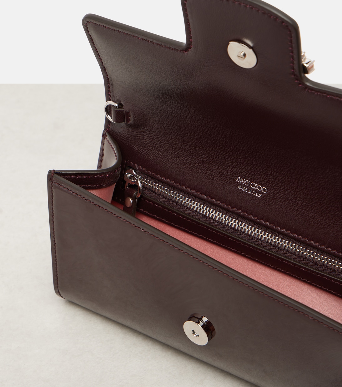 Bing patent leather wallet on chain | Jimmy Choo