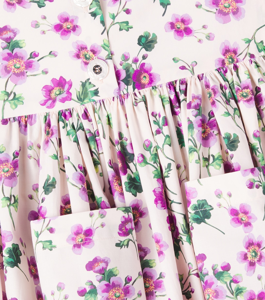 Floral shirred cotton poplin dress | Dolce&Gabbana Kids