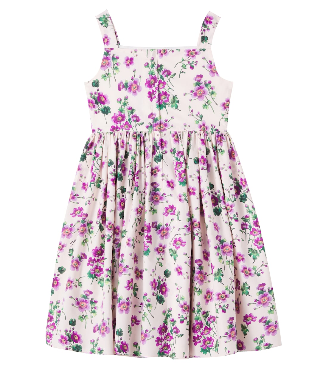 Floral shirred cotton poplin dress | Dolce&Gabbana Kids