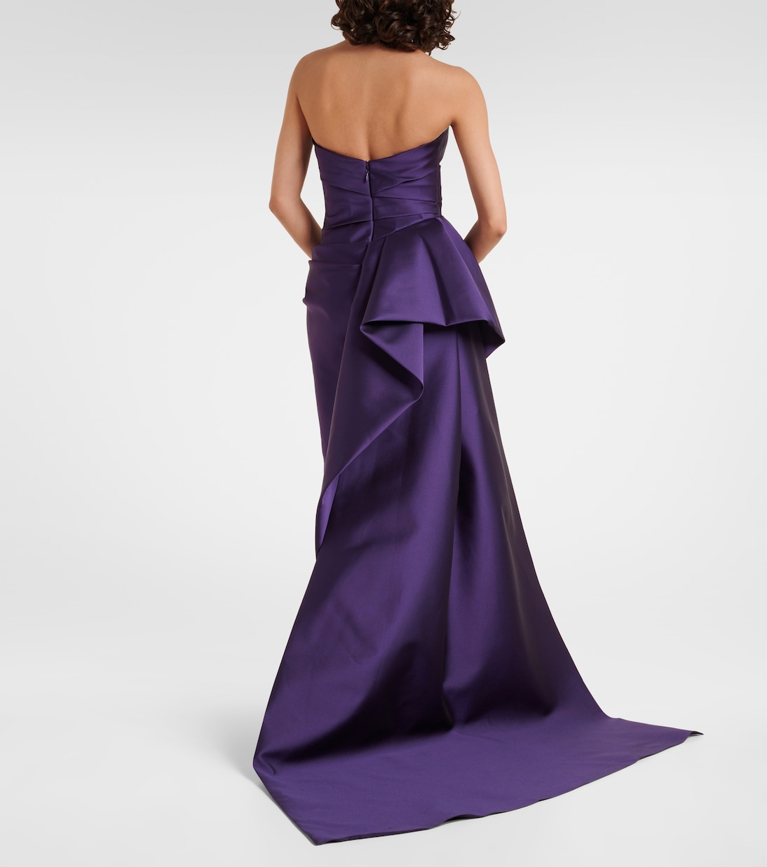 Draped strapless mikado gown | Monique Lhuillier