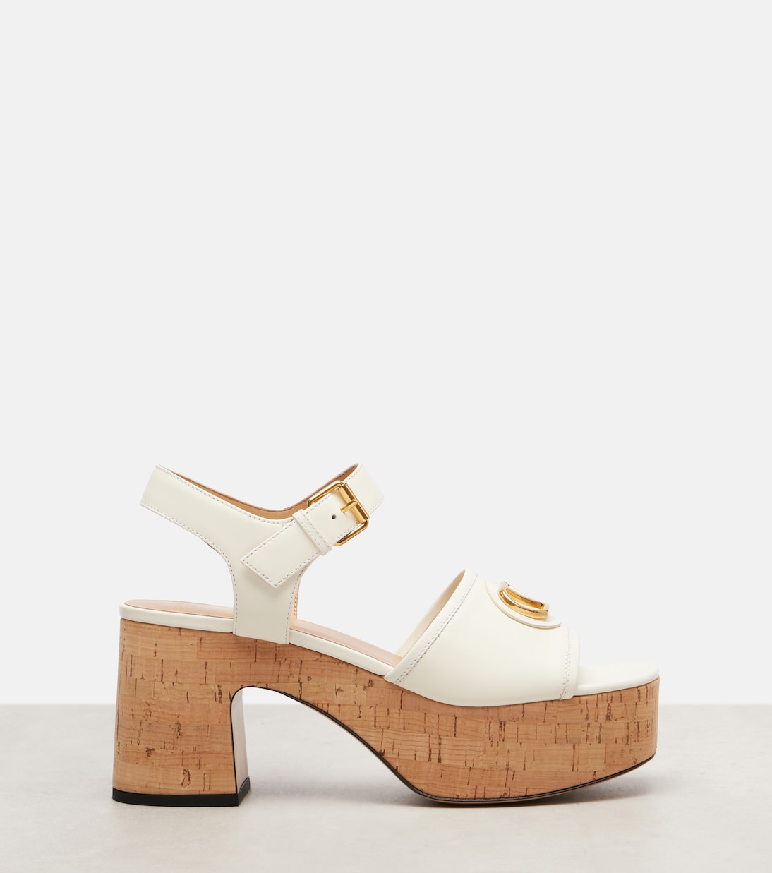 Sandales VLogo Signature 80 à plateau en cuir | Valentino Garavani