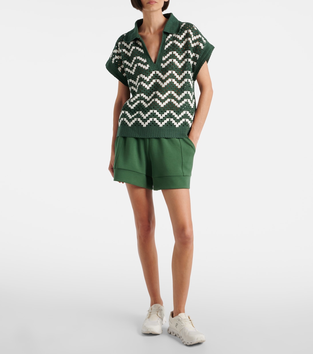 Joelle crochet cotton polo shirt | Varley