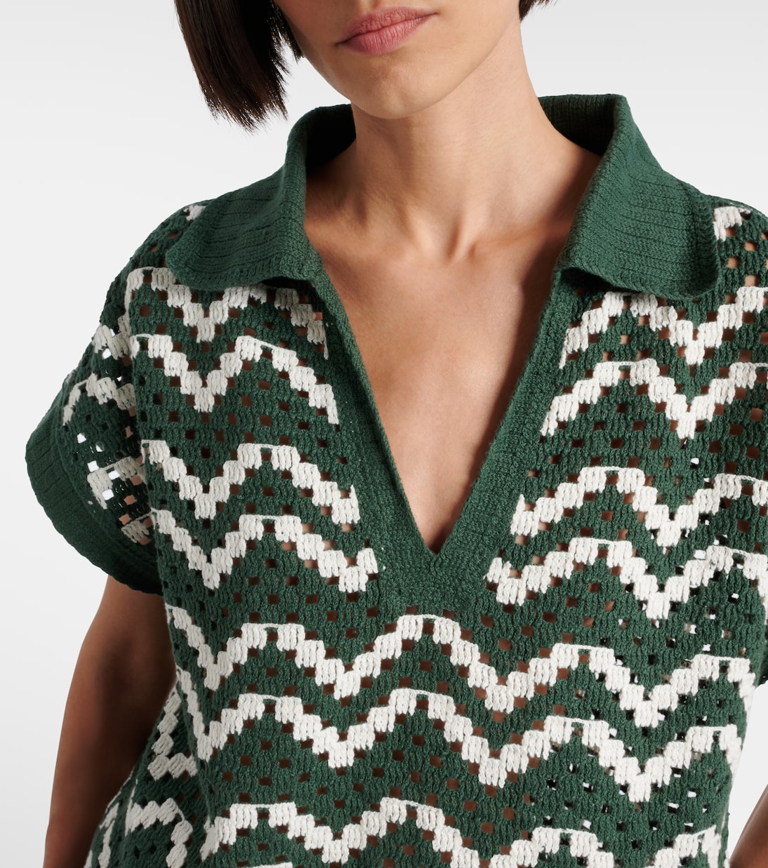 Joelle crochet cotton polo shirt | Varley