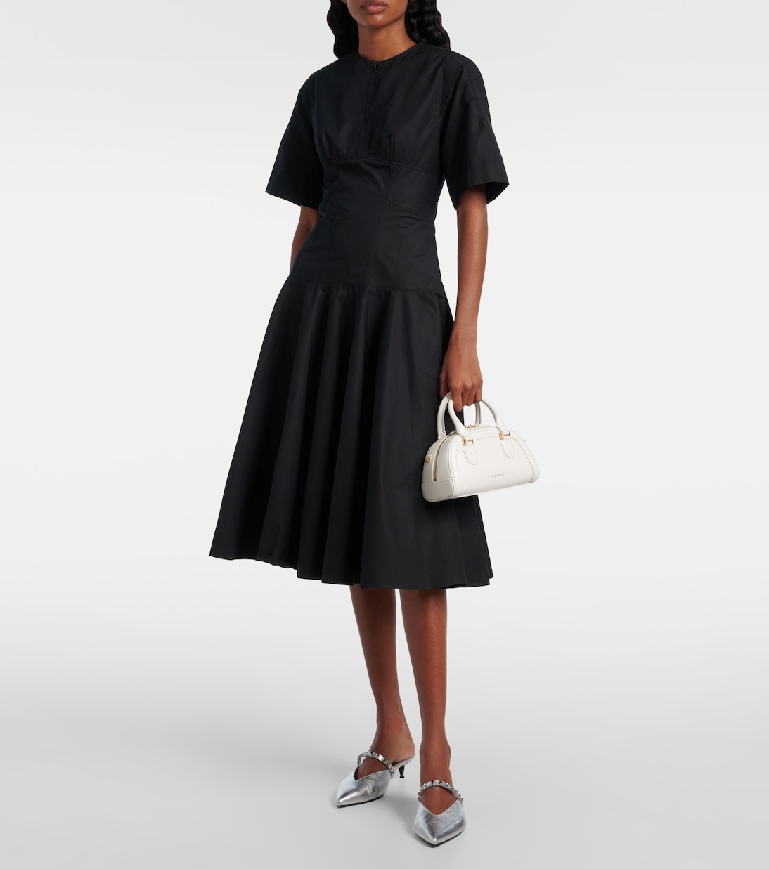 Cotton poplin midi dress | McQueen