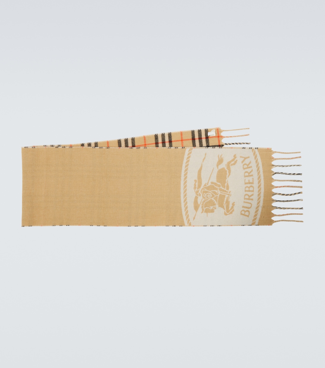 Burberry Check fringed cashmere scarf | Burberry