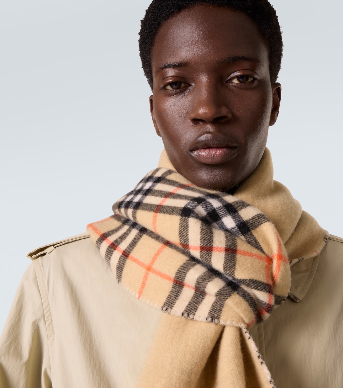 Bufanda Burberry Check de cachemir con flecos | Burberry