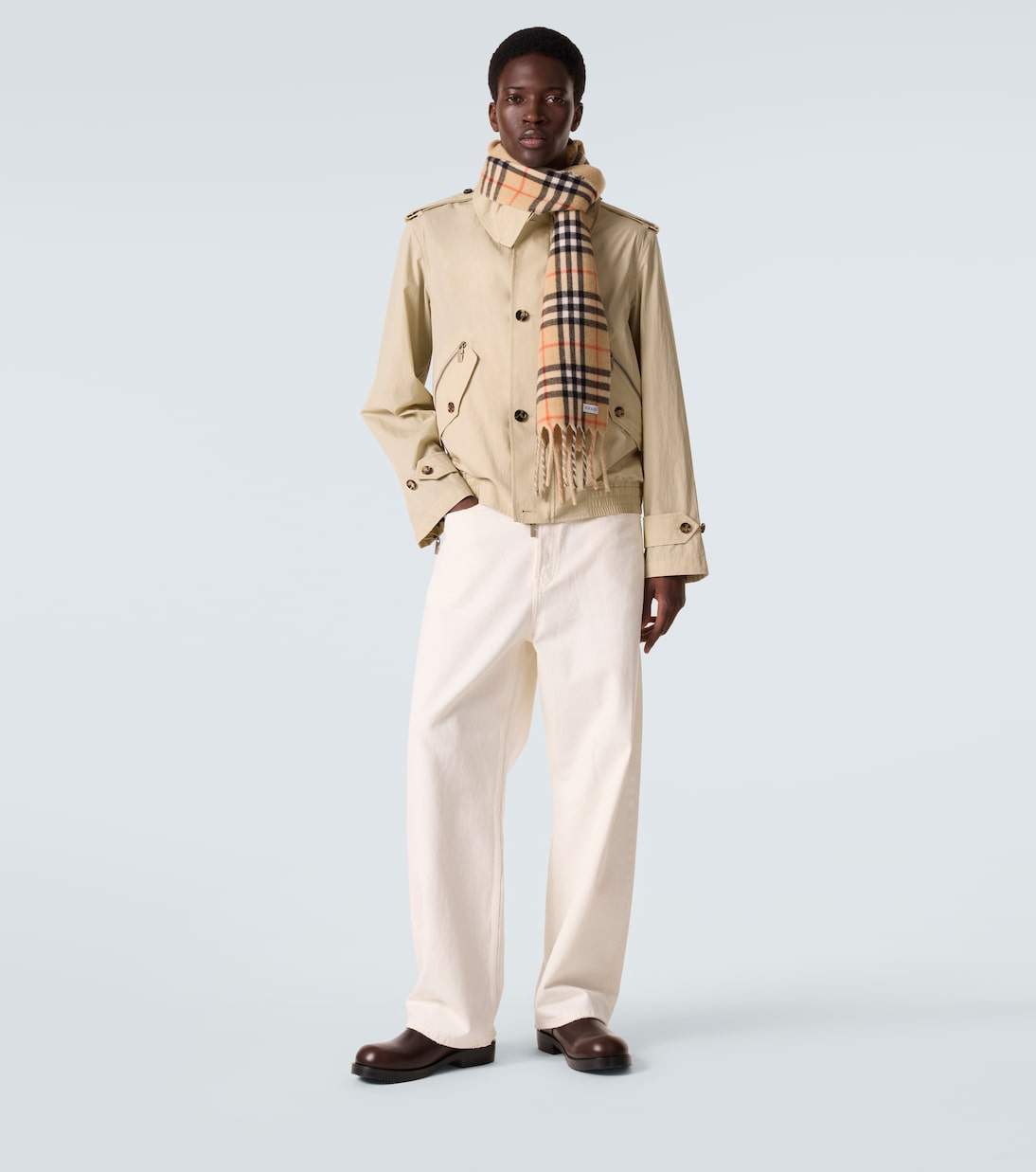 Bufanda Burberry Check de cachemir con flecos | Burberry