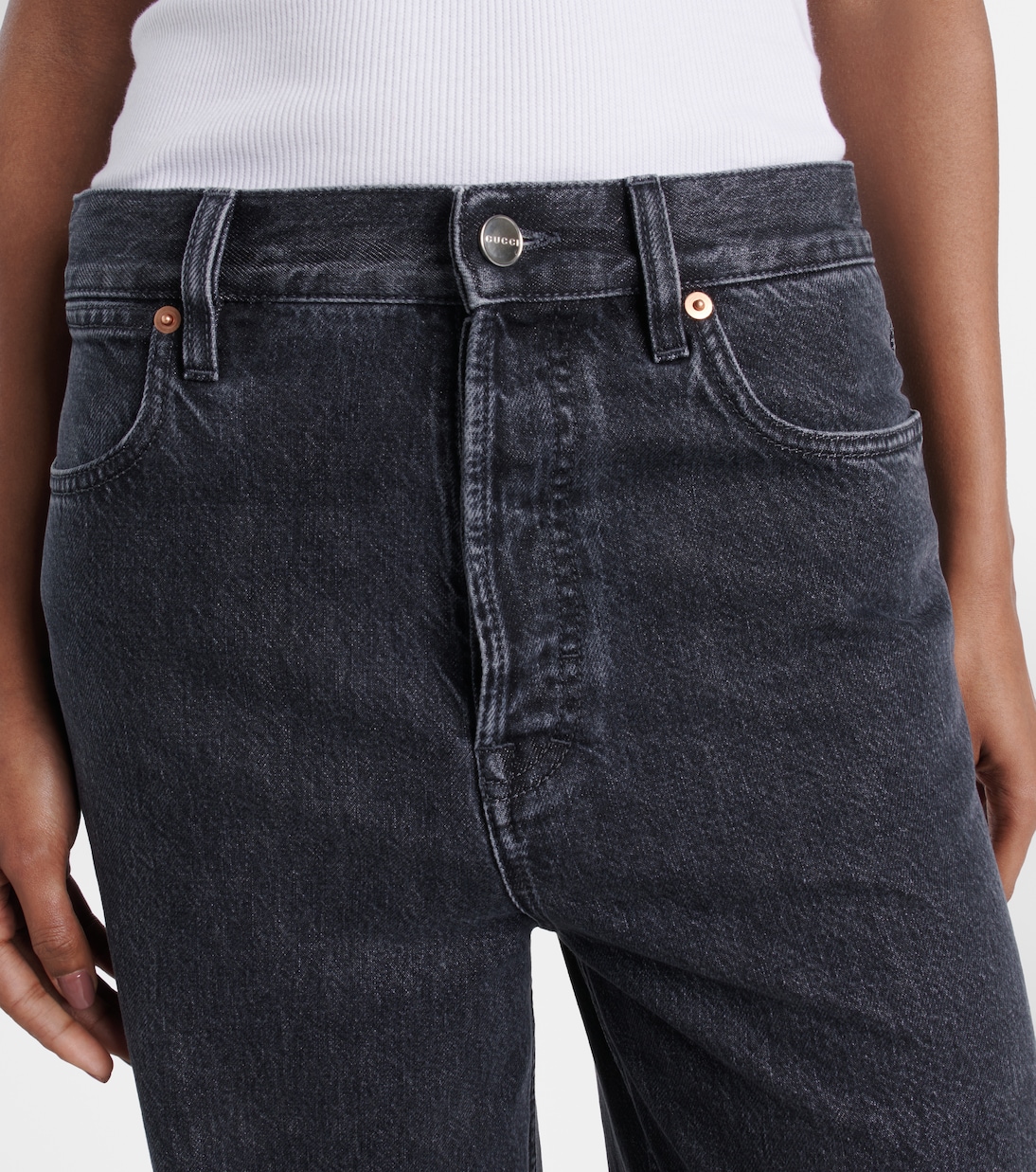 High-Rise Wide-Leg Jeans | Gucci