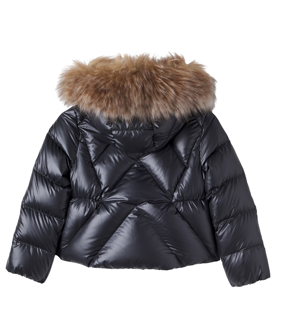Faux fur-trimmed down jacket | Moncler Enfant