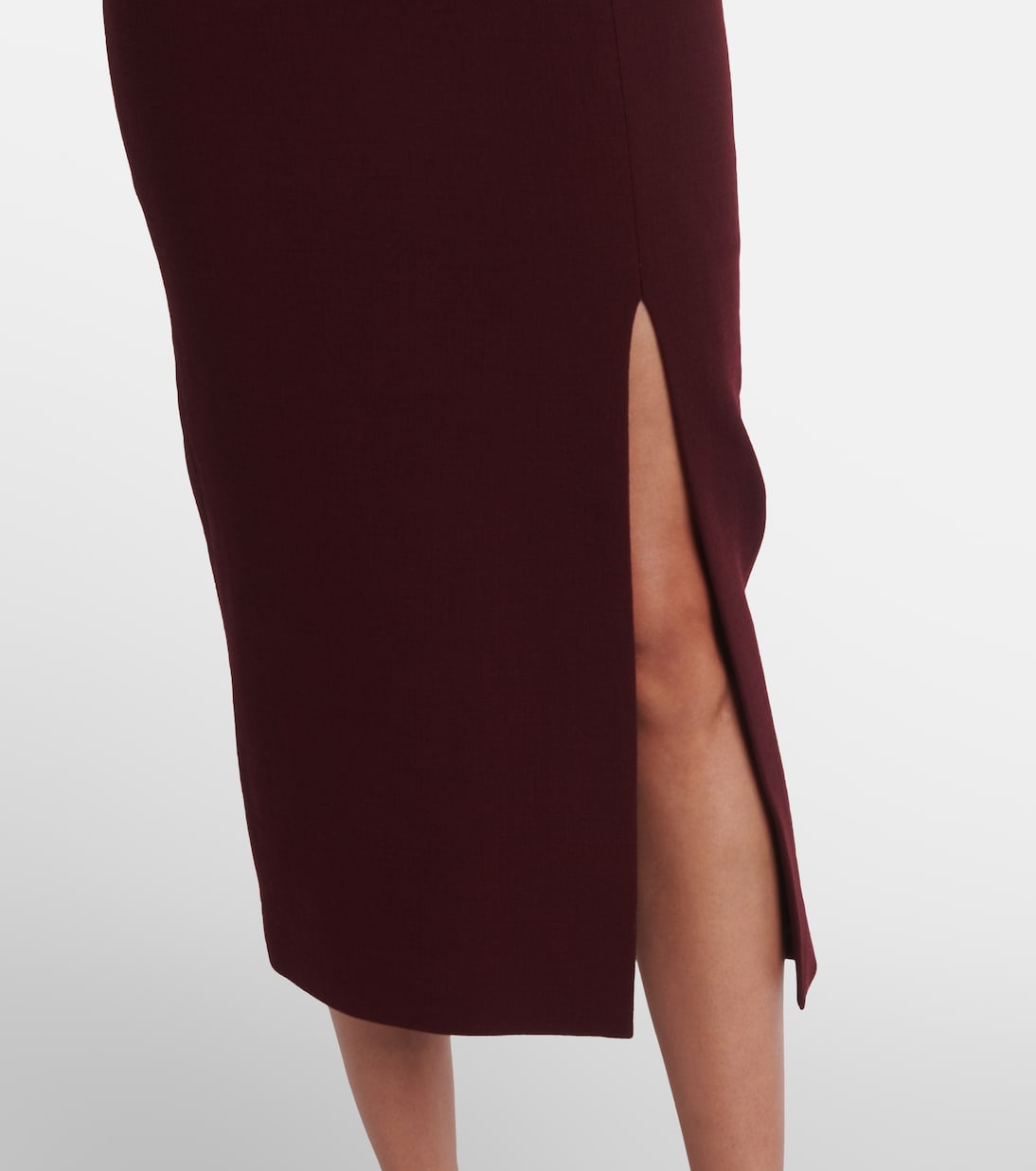Draped belted wool crêpe midi dress | Roland Mouret