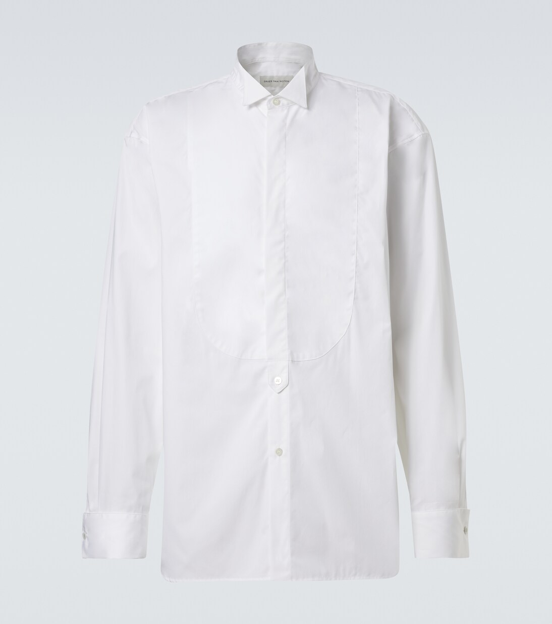 Oversized cotton poplin tuxedo shirt | Dries Van Noten