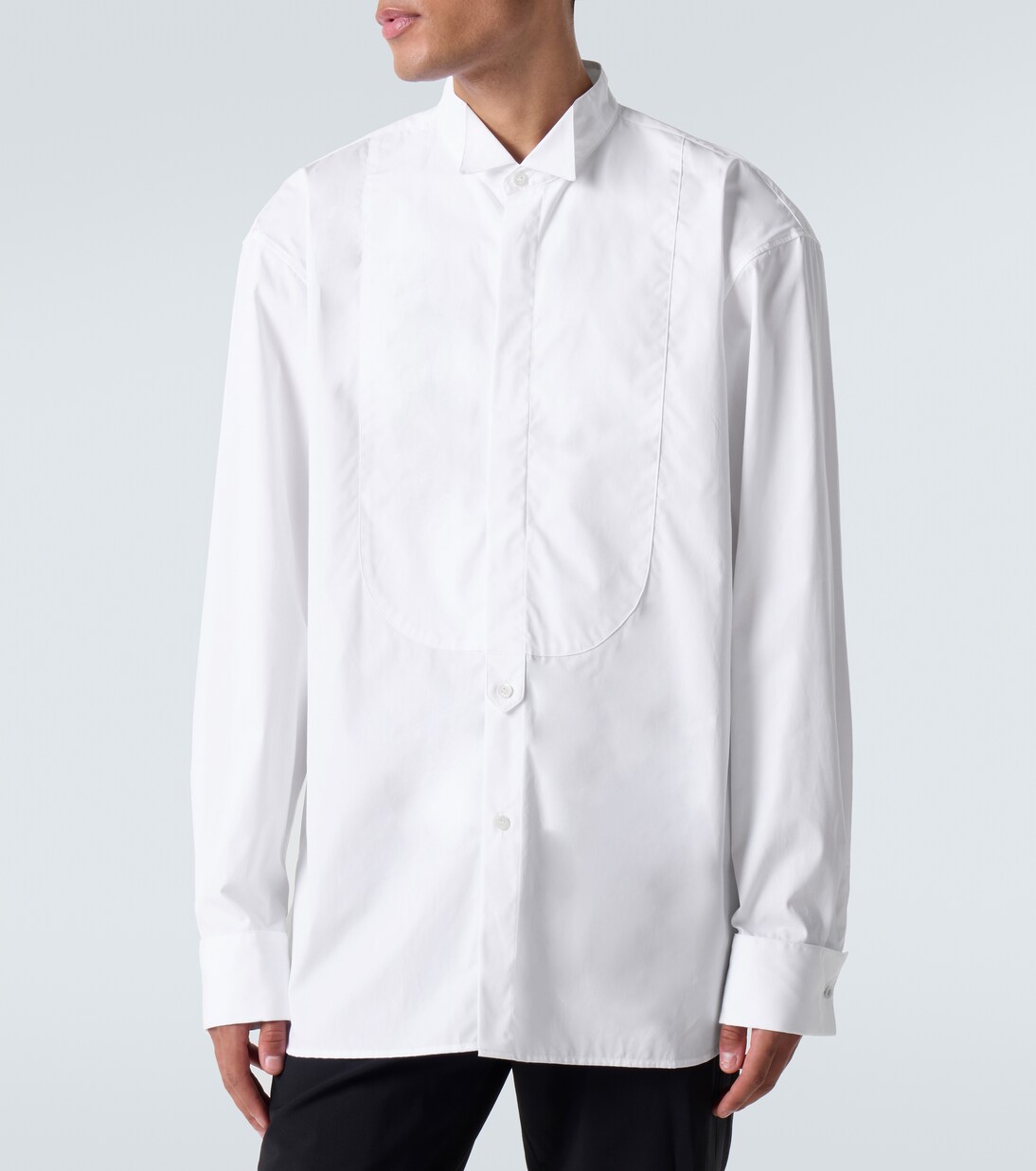 Oversized cotton poplin tuxedo shirt | Dries Van Noten