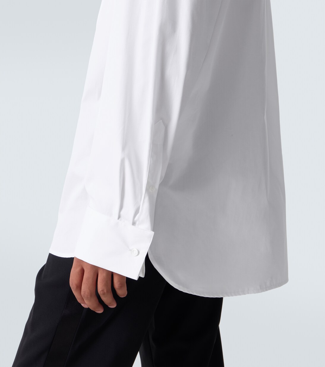 Oversized cotton poplin tuxedo shirt | Dries Van Noten