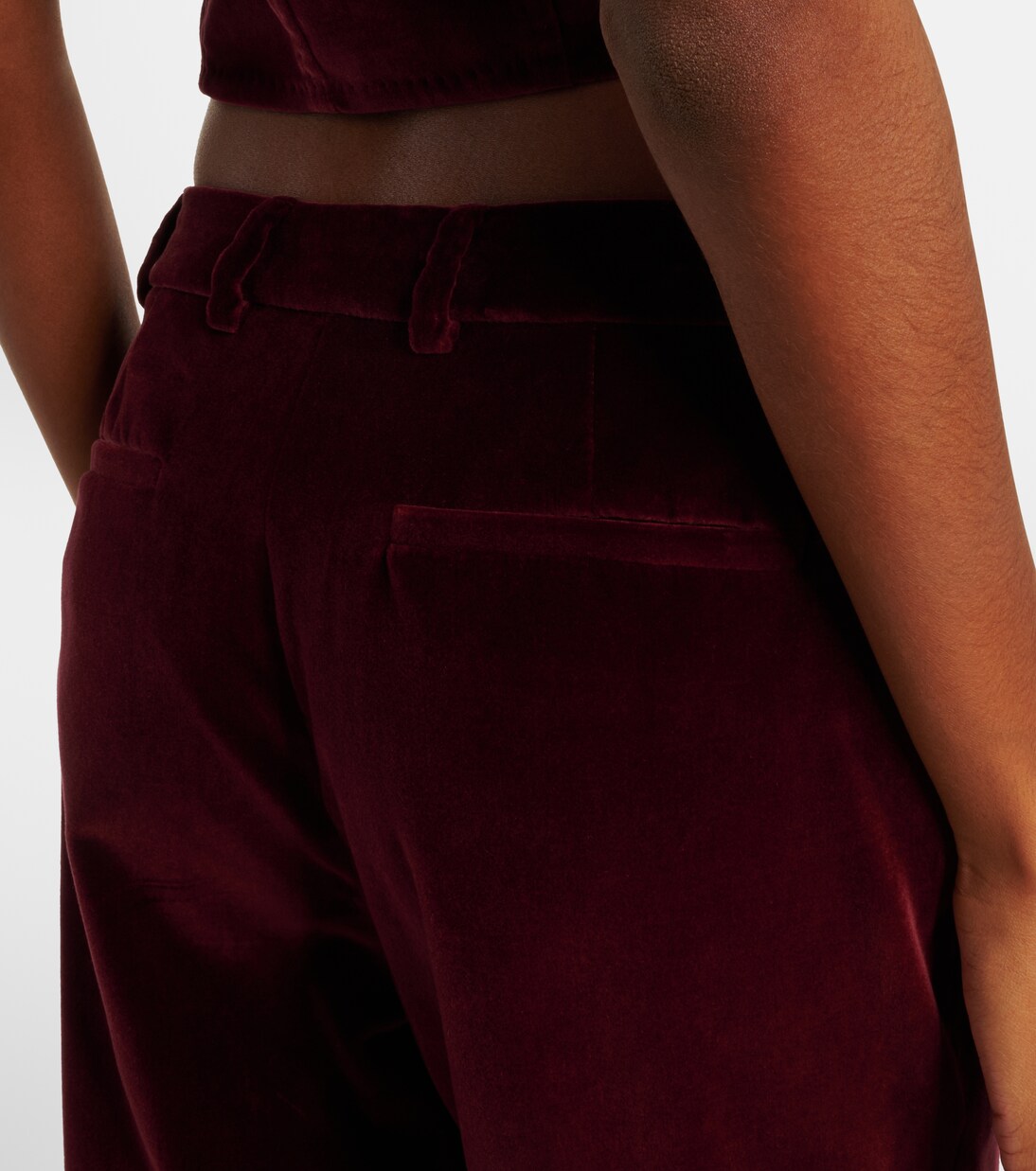 Mid-rise cotton velvet flared pants | Etro