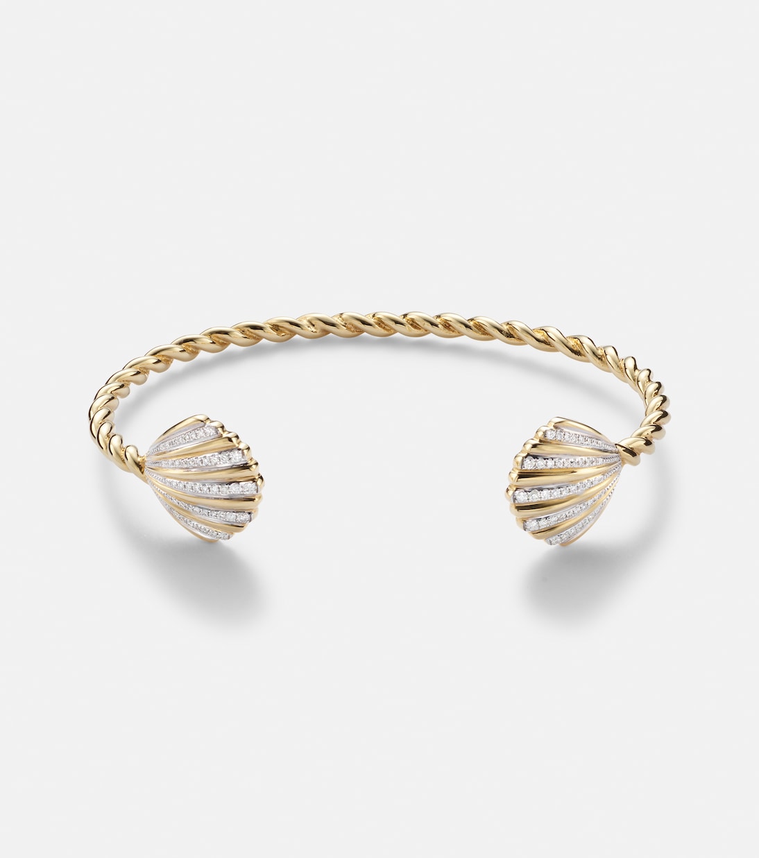 Bracciale Jonc Coquillage in oro 18kt con diamanti | Yvonne Léon