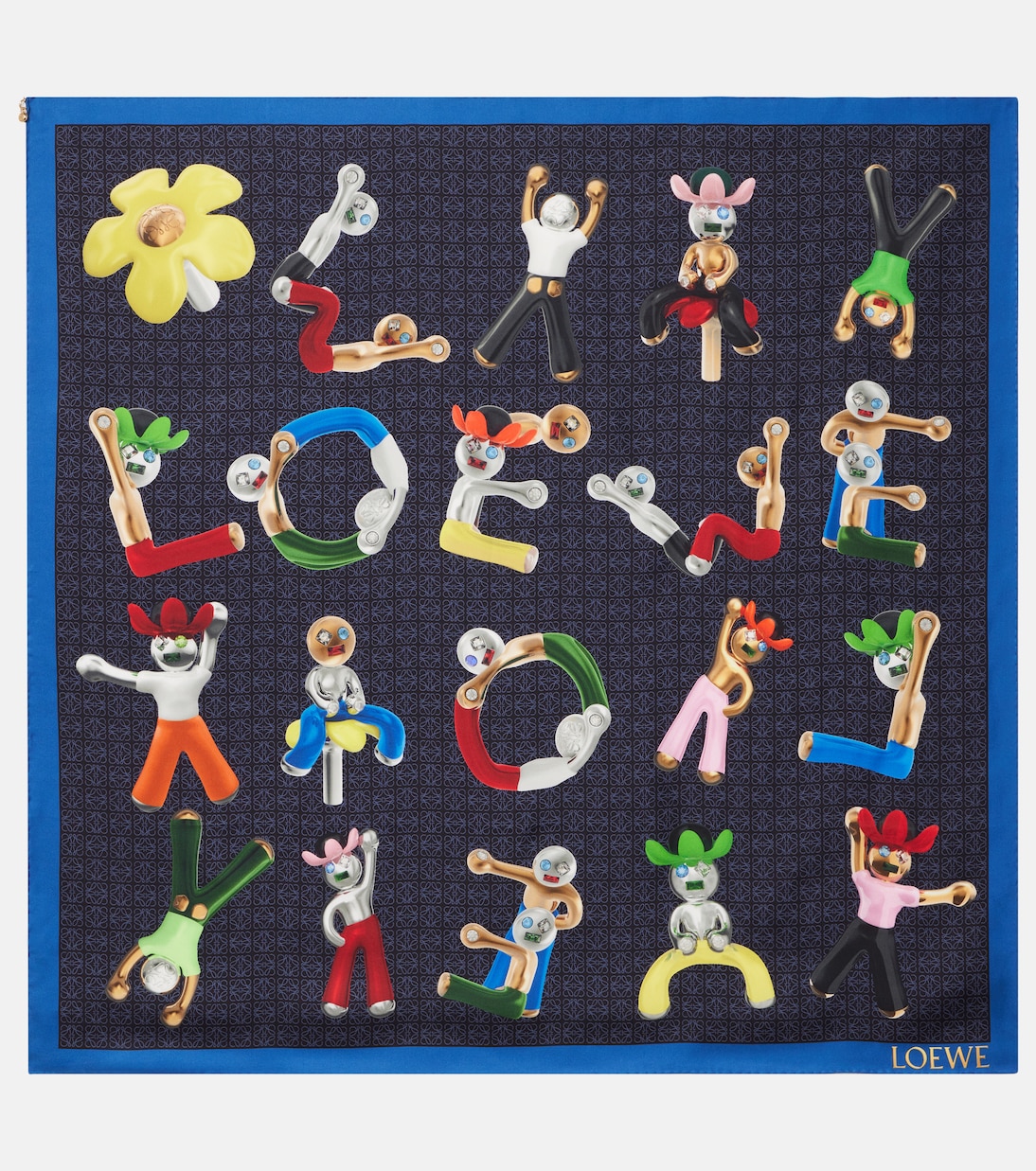 Pañuelo de sarga de seda con logo | Loewe