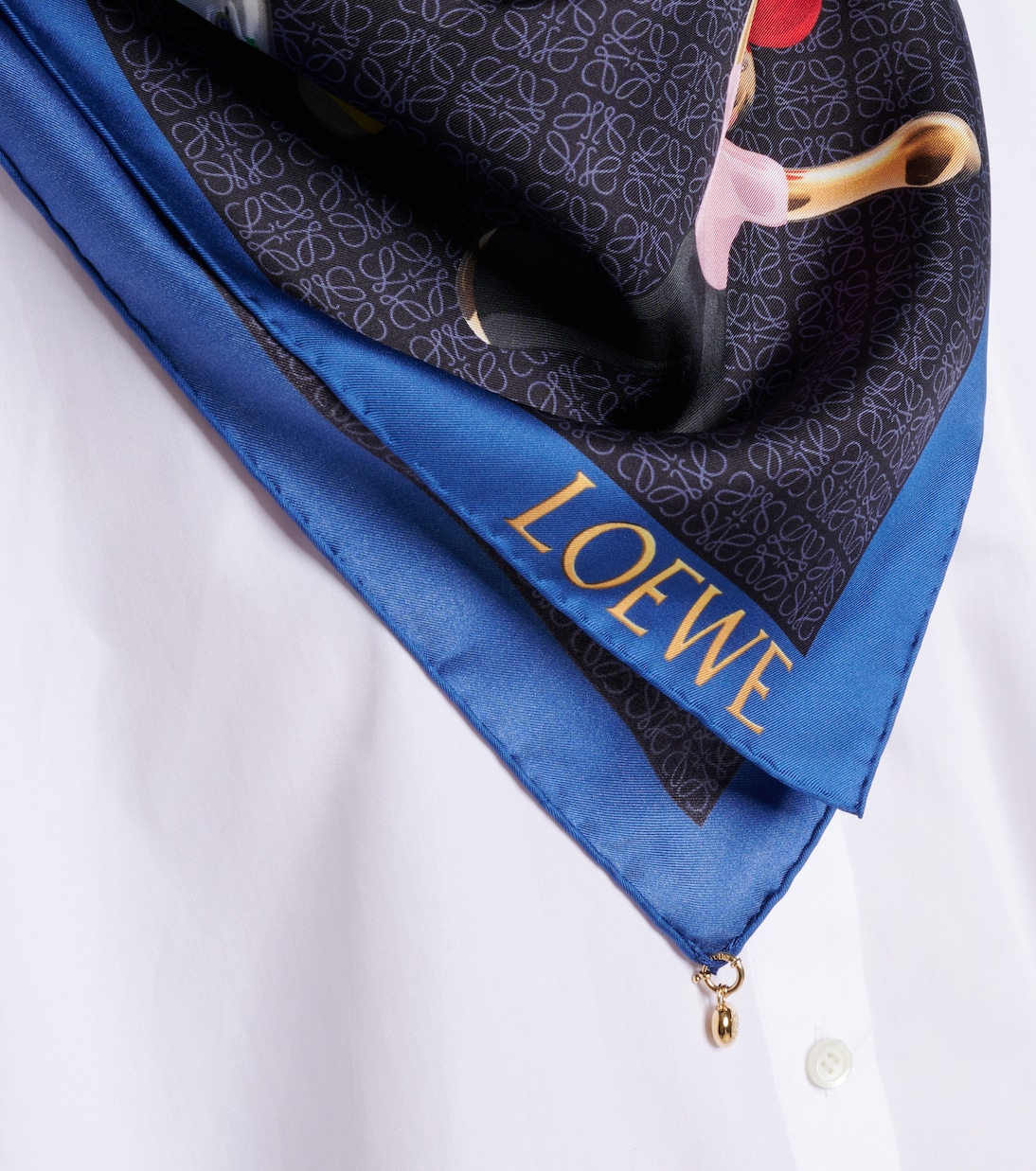 Pañuelo de sarga de seda con logo | Loewe