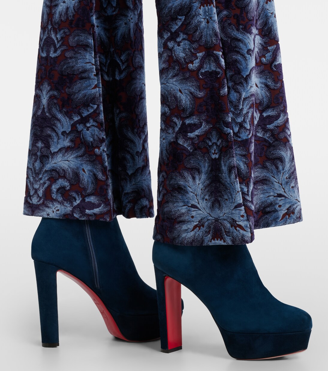 Loo Booty 130 suede platform ankle boots | Christian Louboutin