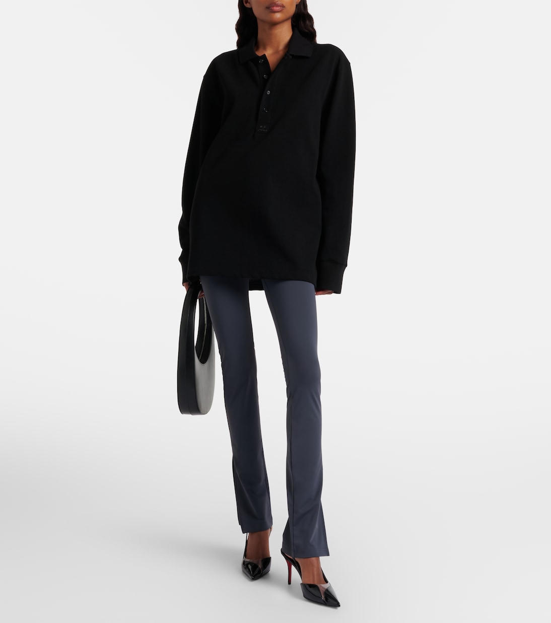 Cotton jersey polo sweater  | Courrèges