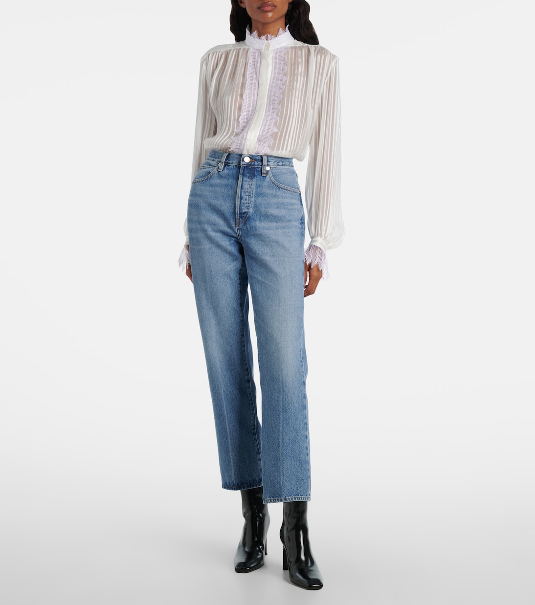 The Vertical Crop straight jeans | Frame