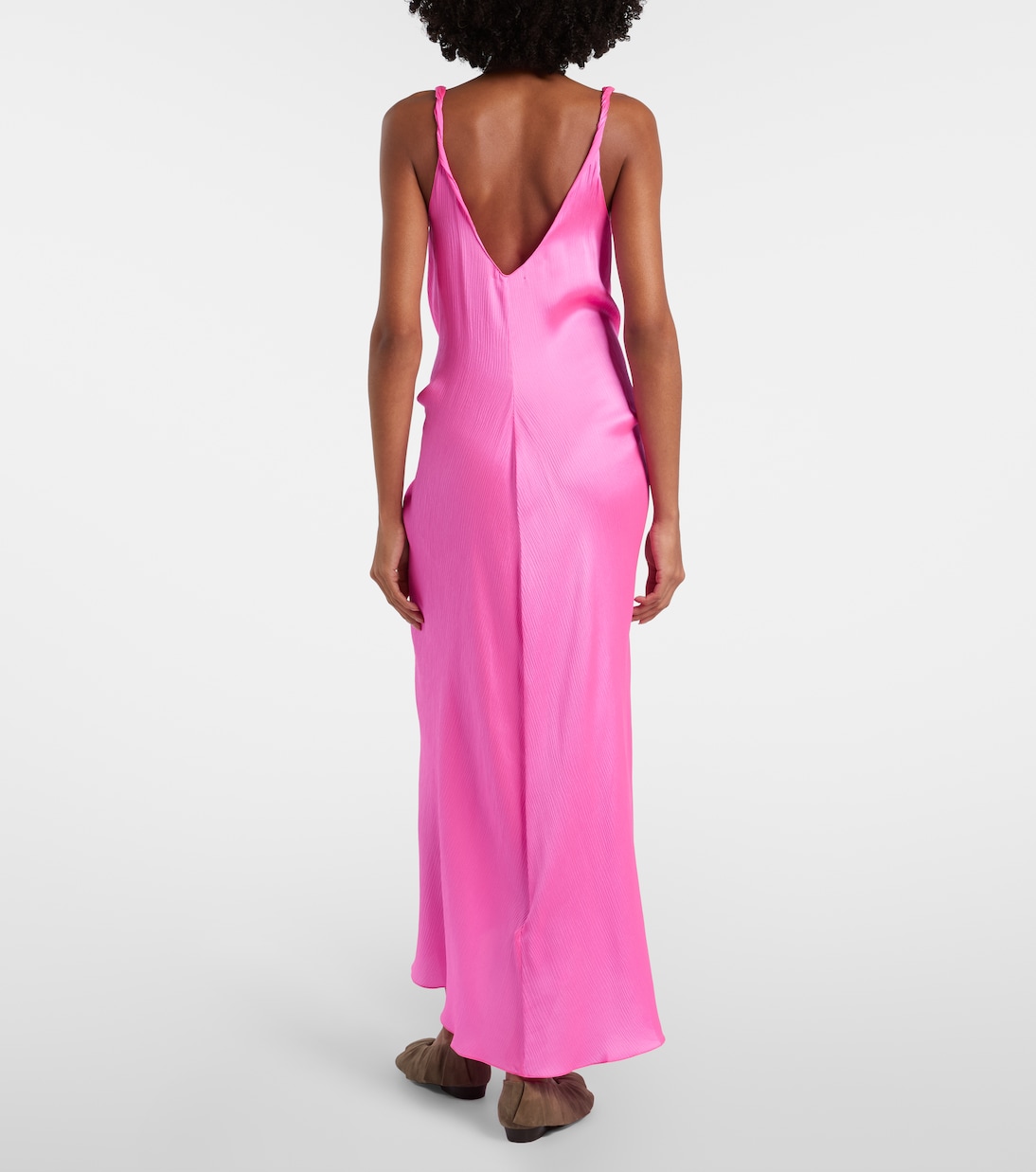 Gathered silk maxi dress | JW Anderson