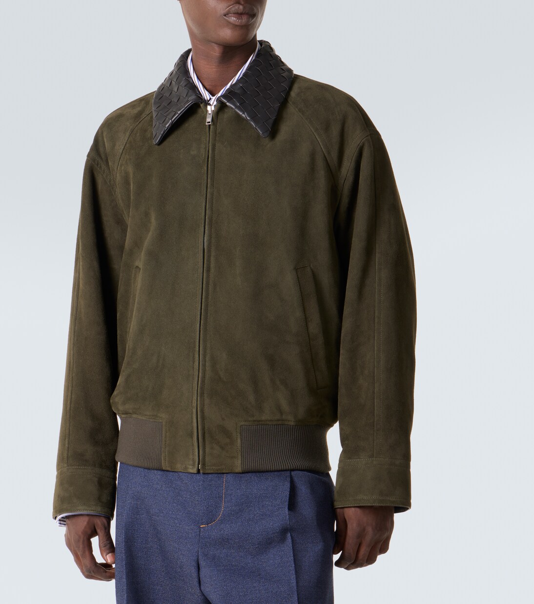 Intrecciato suede blouson jacket | Bottega Veneta