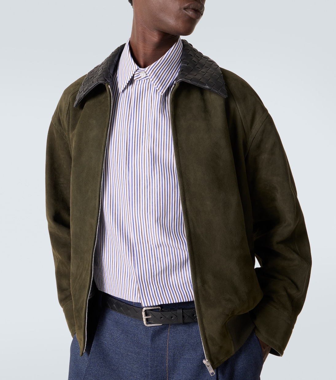 Intrecciato suede blouson jacket | Bottega Veneta