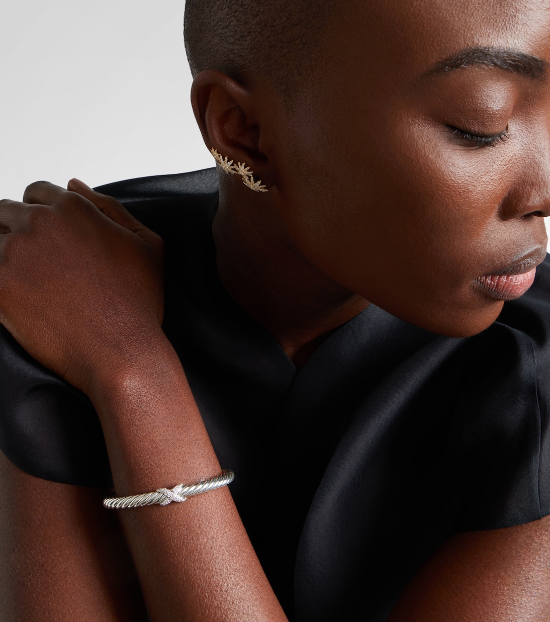 Cable Flex® 925 sterling silver bracelet with diamonds | David Yurman