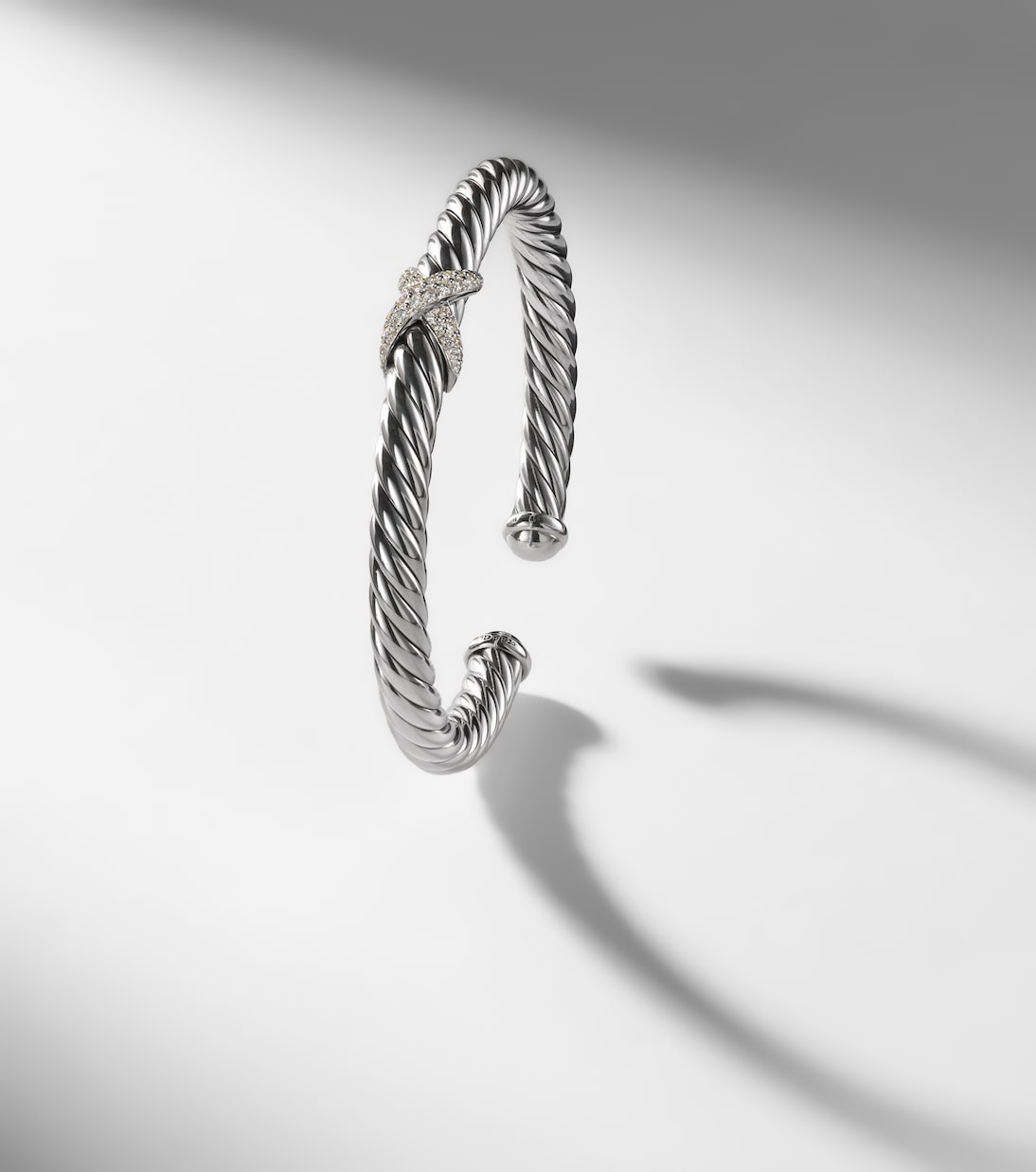 Cable Flex® 925 sterling silver bracelet with diamonds | David Yurman