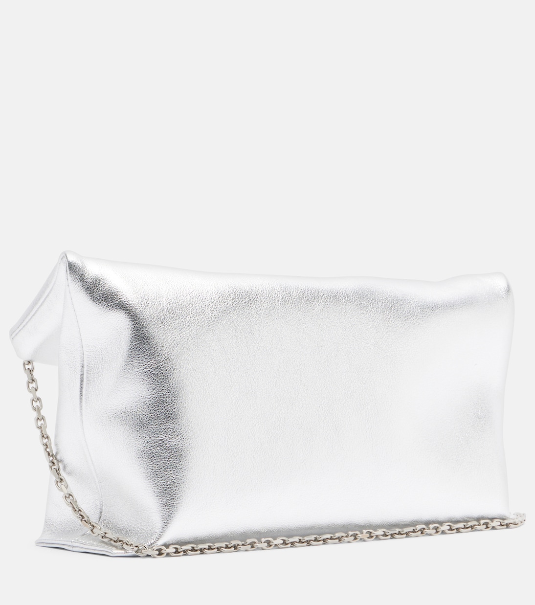 Trompette metallic leather clutch | Roger Vivier