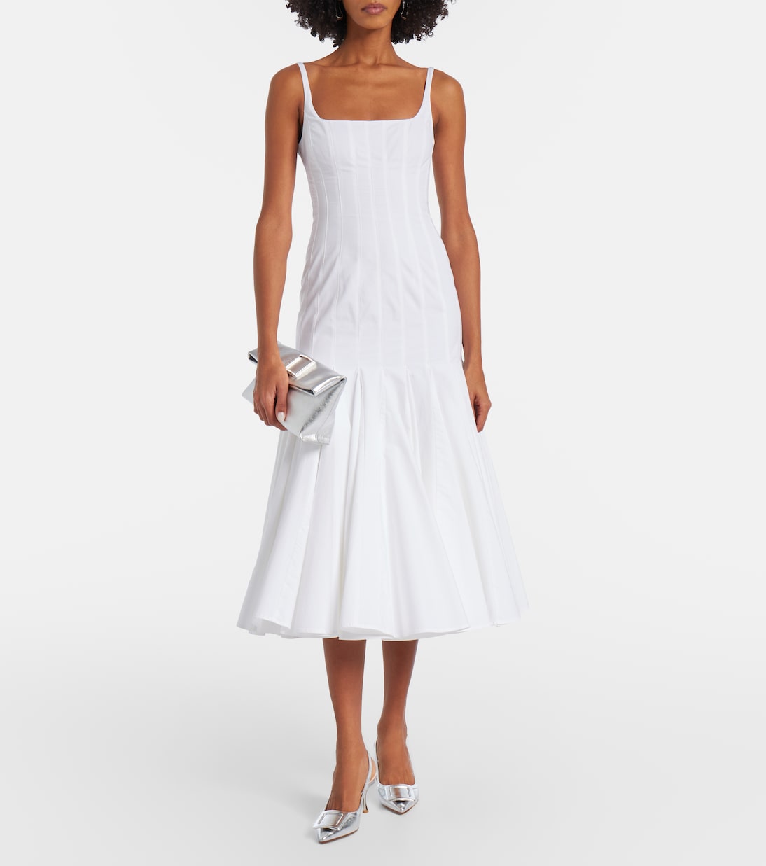 Trompette metallic leather clutch | Roger Vivier