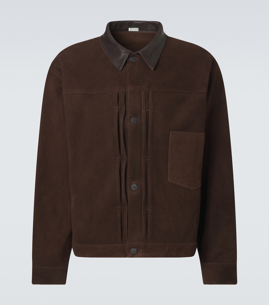 1st Type leather-trimmed suede jacket | A.Presse