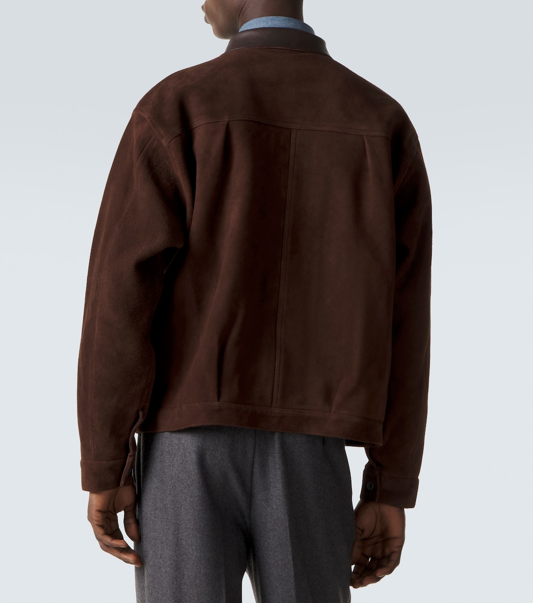 1st Type leather-trimmed suede jacket | A.Presse