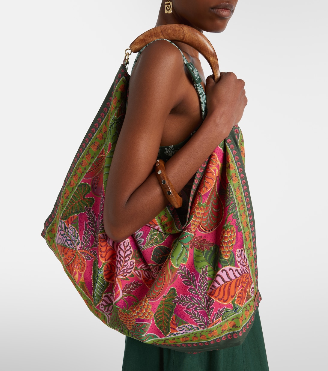 Scarf Medium jacquard tote bag | Farm Rio
